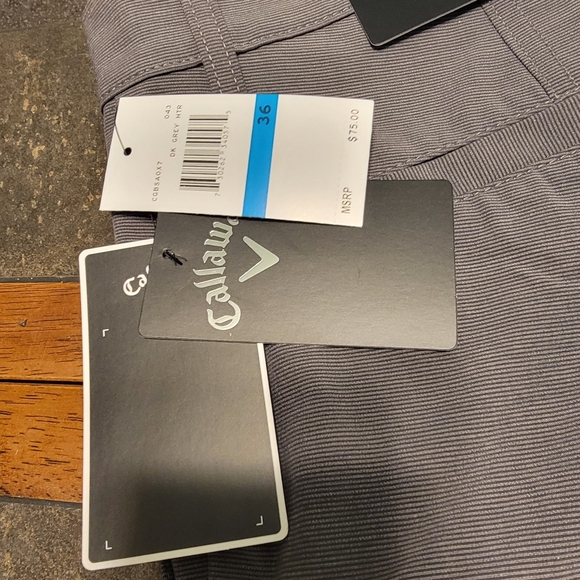 Callaway Golf shorts 36 Dk Gray HTR 4 Way Stretch Light Moisture Wicking $75 NWT - Picture 7 of 14